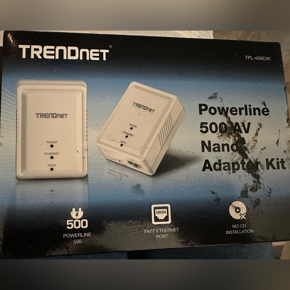 TRENDnet powerline 500 AV adapter kit TPL – 406E2K. Never used